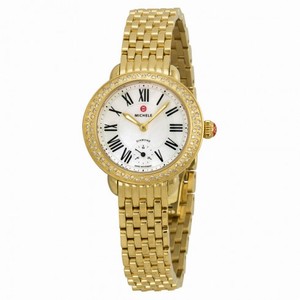 Michele Serein 12 Mother of Pearl Gold Tone Steel Ladies Watch MWW21E000013