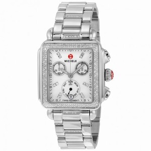 Michele Signature Deco Diamond Chronograph Mother of Pearl Ladies Watch MWW06P000103