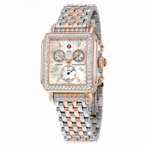 Michele Signature Deco Diamond Mother of Pearl Two-tone Ladies Watch MWW06P000232