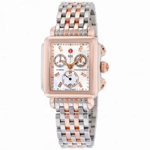 Michele Signature Deco Diamond Mother of Pearl Two-tone Ladies Watch MWW06P000234