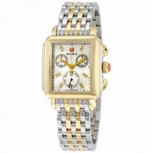 Michele Signature Deco Mother of Pearl 18kt Yellow Gold-plated Watch MWW06P0001