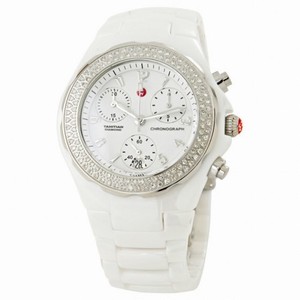 Michele Tahitian Ceramic White Diamond 36mm Ladies Watch MWW12B000001