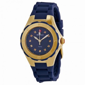 Michele Tahitian Jelly Bean Blue Dial Blue Silicone Ladies Watch MWW12P000004