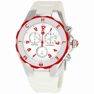 Michele Tahitian Jelly Bean Large Red and White Chronograph Ladies Watch MWW12F000022