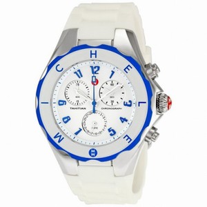 Michele Tahitian Jelly Bean Large White and Blue Ladies Watch MWW12F000023
