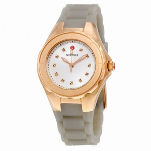 Michele Tahitian Jelly Bean Silver Dial Grey Silicone Men's Watch MWW12P000010