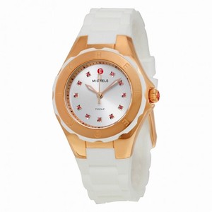 Michele Tahitian Jelly Bean Silver Dial With Topaz Stones Ladies Watch MWW12P000003