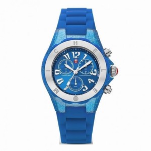 Michele Tahitian Jelly Beans Blue Dial Blue Glitter Chronograph Ladies Watch MWW12F000074