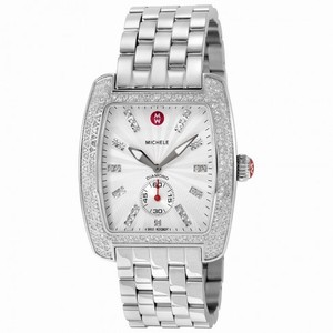 Michele Urban Silver Dial Diamond Stainless Steel Ladies Watch MWW02T000001