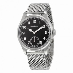 Montblanc 1858 Small Seconds Black Dial Stainless Steel Men's 112639