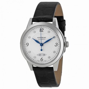 Montblanc Boheme Automatic Silver Dial Black Leather Ladies Watch 111055