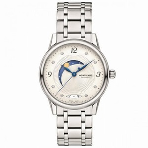Montblanc Boheme Day and Night Silvery-White Dial Diamond Stainless Steel Ladies Watch 112501