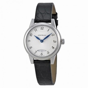 Montblanc Boheme Silver Dial Black Leather Ladies Watch 111206