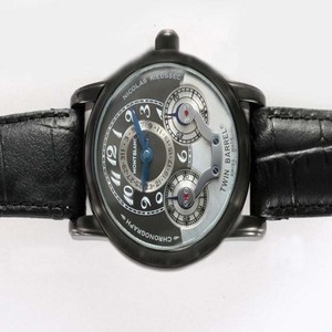 Montblanc Nicolas Rieussec Chronograph 104981 43mm PVD Case Black Dial Watch