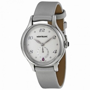 MontBlanc Princesse Grace de Monaco White Dial Leather Ladies Watch 107335
