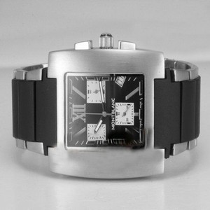 Montblanc Profile Chronograph 08487 Rectangle Mens Stainless Steel Case Watch