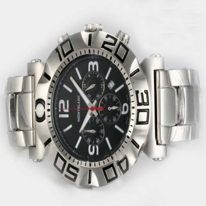 Montblanc Sport Chronograph 03274 Black Dial White Stainless Steel Strap 47mm Watch