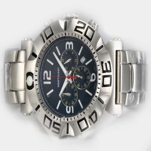 Montblanc Sport Chronograph 03274 Round Silver Stainless Steel Strap Mens Watch
