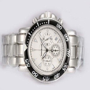 Montblanc Sport Chronograph 05108 Stainless Steel Case Mens Watch