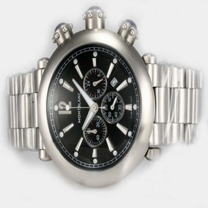 Montblanc Sport Chronograph 08466 Round Mens White Stainless Steel Strap Watch