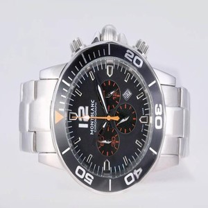 Montblanc Sport Chronograph 104659 Round Quartz Chronograph Black Dial Watch