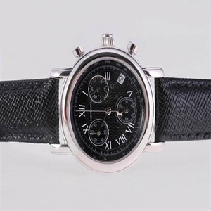 Montblanc Sport Chronograph 36038 Midsize Black Crocodile Leather Strap Round Watch