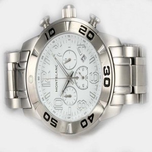 Montblanc Sport Chronograph 36334 White Stainless Steel Strap 47mm Mens Watch
