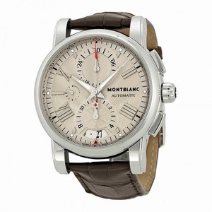 Montblanc Star 4810 Chronograph Automatic Silver Doal Brown Leather Men's Watch 102378