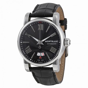 Montblanc Star Black Dial and Black Leather Strap Automatic Men's Watch 102341