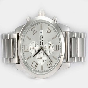 Montblanc Star Chronograph 05222 White Dial Quartz Chronograph Stainless Steel Bezel Watch