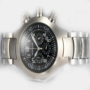 Montblanc Star Chronograph 07152 Round White Stainless Steel Strap Black Dial Watch