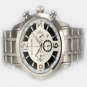Montblanc Star Chronograph 09669 White Stainless Steel Strap 43mm Mens Watch