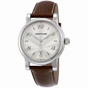Montblanc Star Date Silver Dial Brown Leather Men's Watch 108762