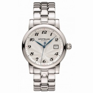 Montblanc Star Date Silvery White Guilloche Dial Stainless Steel Automatic Men's Watch 107316