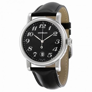 Montblanc Star XL Black Dial Black Leather Men's Watch 102136