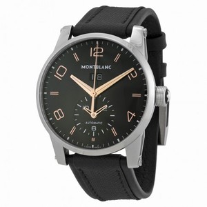Montblanc Timewalker Black Dial Black Leather Automatic Watch 110465