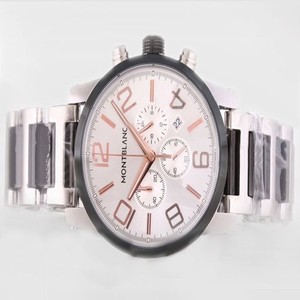 Montblanc Timewalker Chronograph 09669 Mens 43mm White Stainless Steel Strap Watch