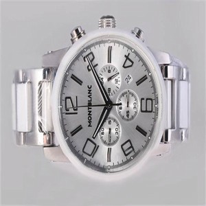 Montblanc Timewalker Chronograph 09669 Silver Stainless Steel Strap Midsize 43mm Watch