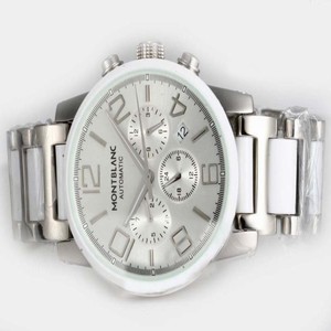 Montblanc Timewalker Chronograph 09669 White Stainless Steel Strap Round White Dial Watch