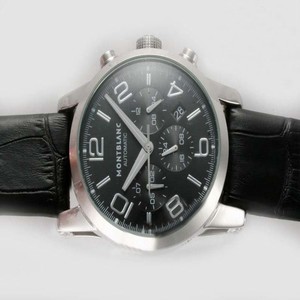 Montblanc Timewalker Chronograph 09670 Automatic 43mm Black Dial Watch