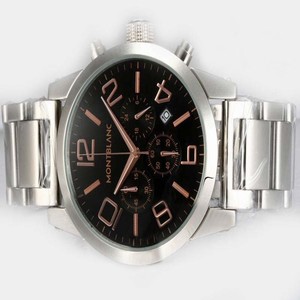 Montblanc Timewalker Chronograph 101565 Stainless Steel Bezel Stainless Steel Case Watch