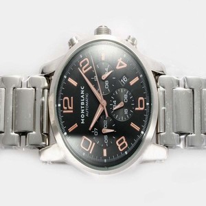 Montblanc Timewalker Chronograph 36972 Automatic Round Black Dial Watch