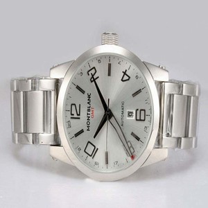 Montblanc Timewalker GMT 36064 Silver Stainless Steel Strap White Dial Round Watch