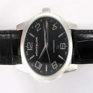 Montblanc Timewalker GMT 36065 Black Dial Round Stainless Steel Case Watch