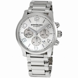 Montblanc Timewalker Silver Dial Steel Case Men's Watch 9669
