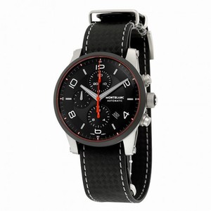 Montblanc Timewalker Urban Speed Chronograph Automatic Black Dial Black Leather Men's Watch 113827