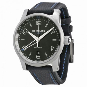 Montblanc TimeWalker Voyager UTC Black Dial Black Leather Men's Watch 109334