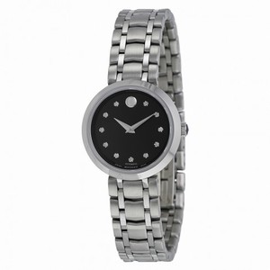 Movado Automatic Black Dial Stainless Steel Ladies Watch 0606919