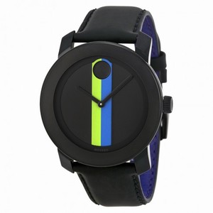 Movado Bold Black Dial Black Leather Unisex Watch 3600225