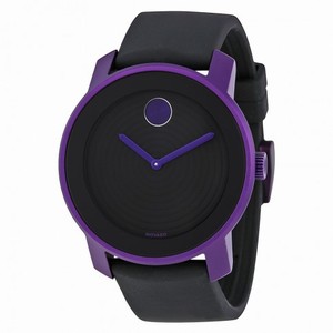 Movado Bold Black Dial Purple Aluminum Unisex Watch 3600175